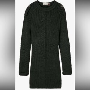 ZARA SRPLS Made in Italy New with Tags Olive Green Cowl Neck Sweater Dress